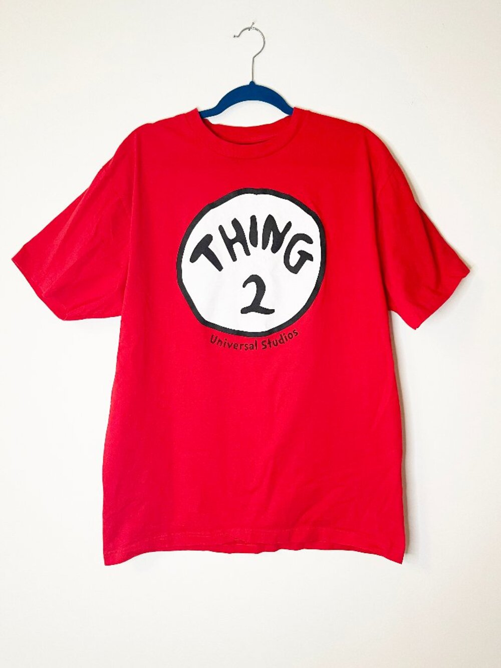 Universal Studios Dr. Seuss Thing 2 Graphic T-Shirt Red XL Funny Character Tee
